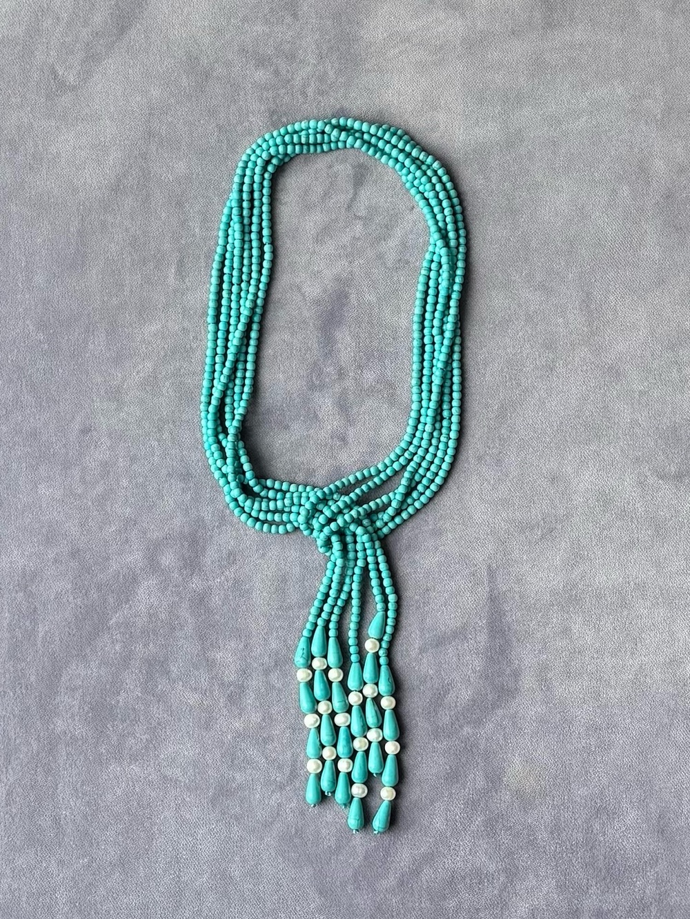 NWOT Polo Ralph Lauren Turquoise and Pearl Wrap Necklace